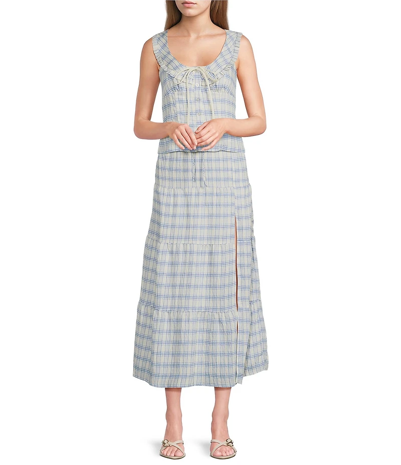 Bailey Rose Sleeveless Peter Pan Plaid Coordinating Top
