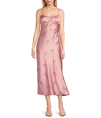 Bailey Rose Square Neck Bow Print Maxi Dress