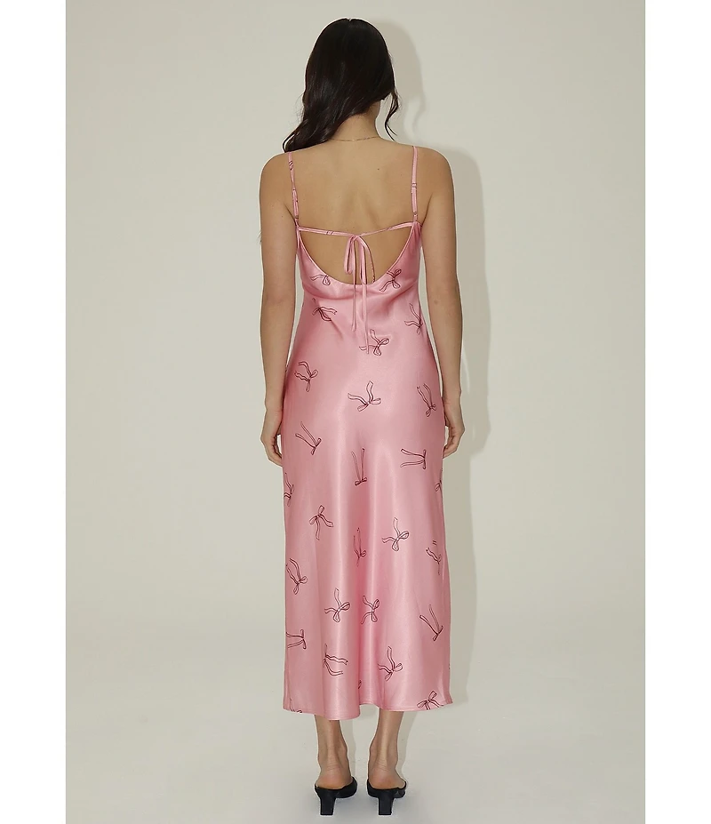 Bailey Rose Square Neck Bow Print Maxi Dress