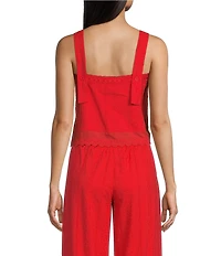 Bailey Rose Square Neck Sleeveless Eyelet Top
