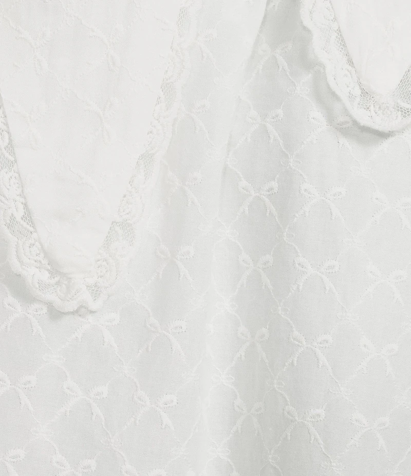 Bailey Rose Strapless Bow Eyelet Maxi Dress