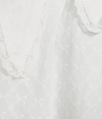 Bailey Rose Strapless Bow Eyelet Maxi Dress