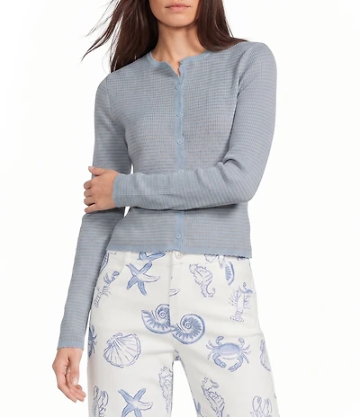 Bailey Rose Stripe Button Front Ribbed Cardigan