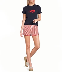 Bailey Rose Stripe Knit Pull On Shorts