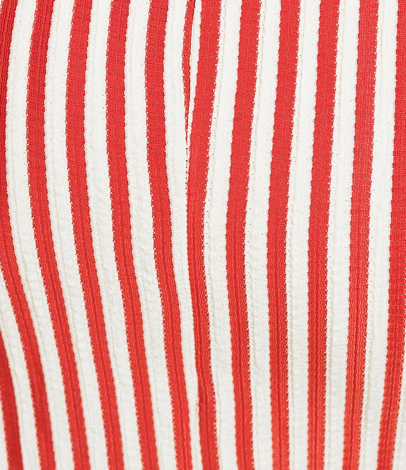 Bailey Rose Stripe Sleeveless Square Neck Open Back Midi Dress