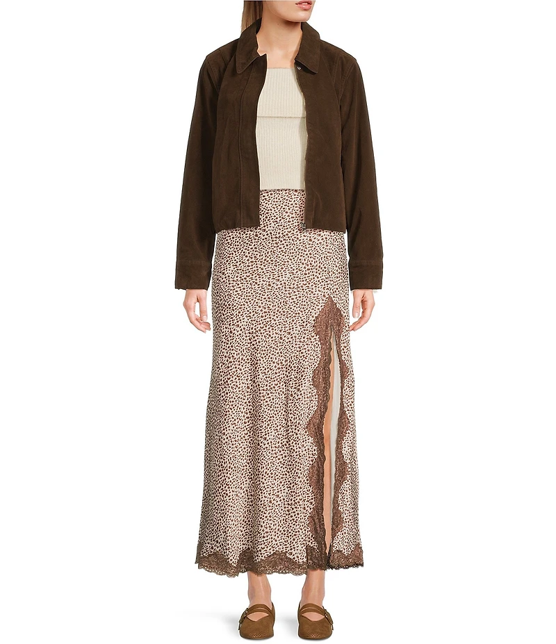 Bailey Rose Suede Long Sleeve Coordinating Jacket