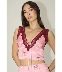 Bailey Rose V-Neck Sleeveless Bow Lace Coordinating Top