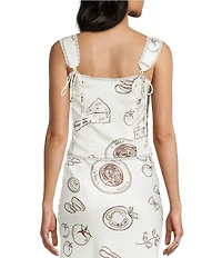 Bailey Rose V-Neck Sleeveless Pasta Print Coordinating Top