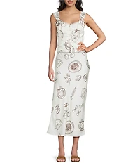 Bailey Rose V-Neck Sleeveless Pasta Print Coordinating Top