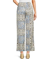 Bailey Rose Western Satin Pull On Wide Leg Pants