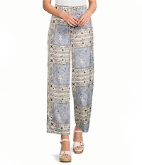 Bailey Rose Western Satin Pull On Wide Leg Pants