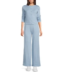 Bailey Rose Wide Leg Pointelle Coordinating Lounge Pants