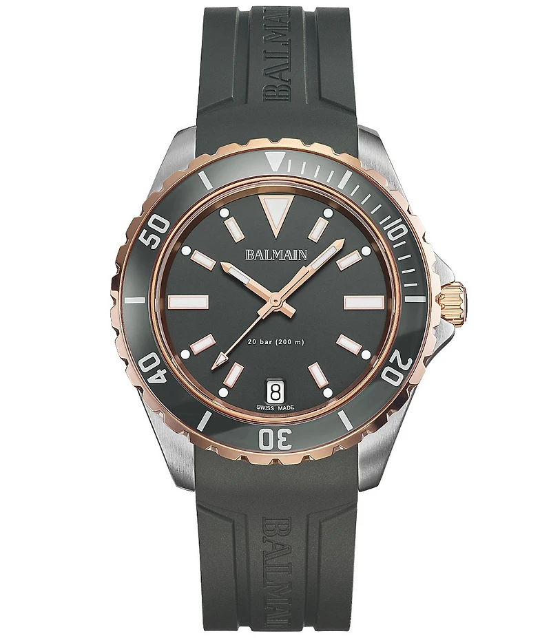 Balmain Men's Quartz Analog Dark Grey Strap Watch