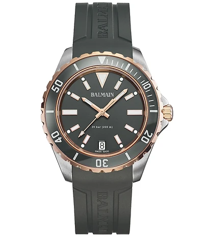 Balmain Men's Quartz Analog Dark Grey Strap Watch