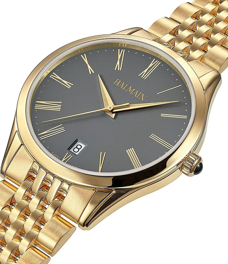Balmain Men's Quartz Analog Gold Tone Stainless Steel Bracelet Watch