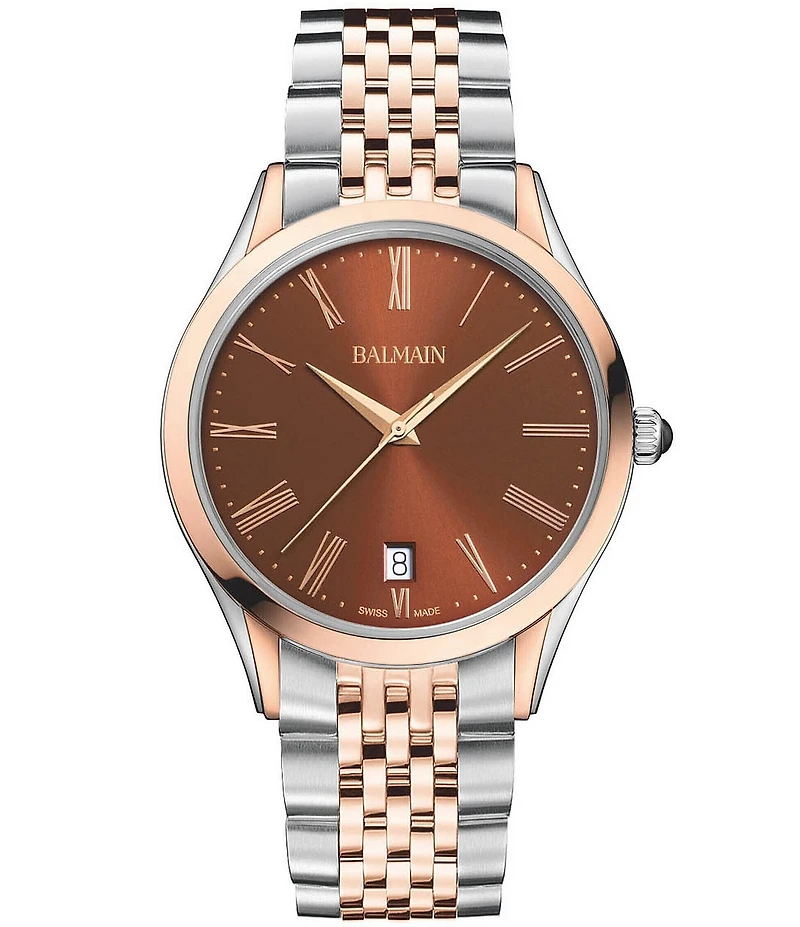 Balmain Paris Men's Quartz Analog Two Tone Stainless Steel Bracelet Watch