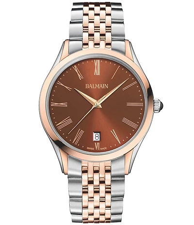 Balmain Paris Men's Quartz Analog Two Tone Stainless Steel Bracelet Watch