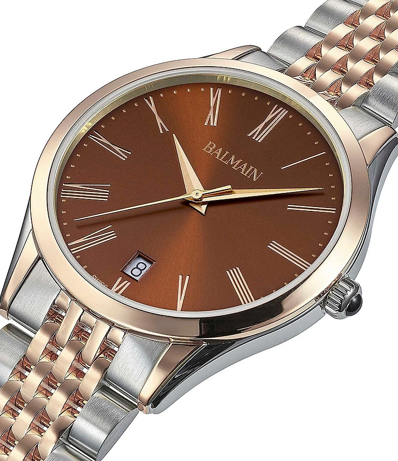 Balmain Paris Men's Quartz Analog Two Tone Stainless Steel Bracelet Watch