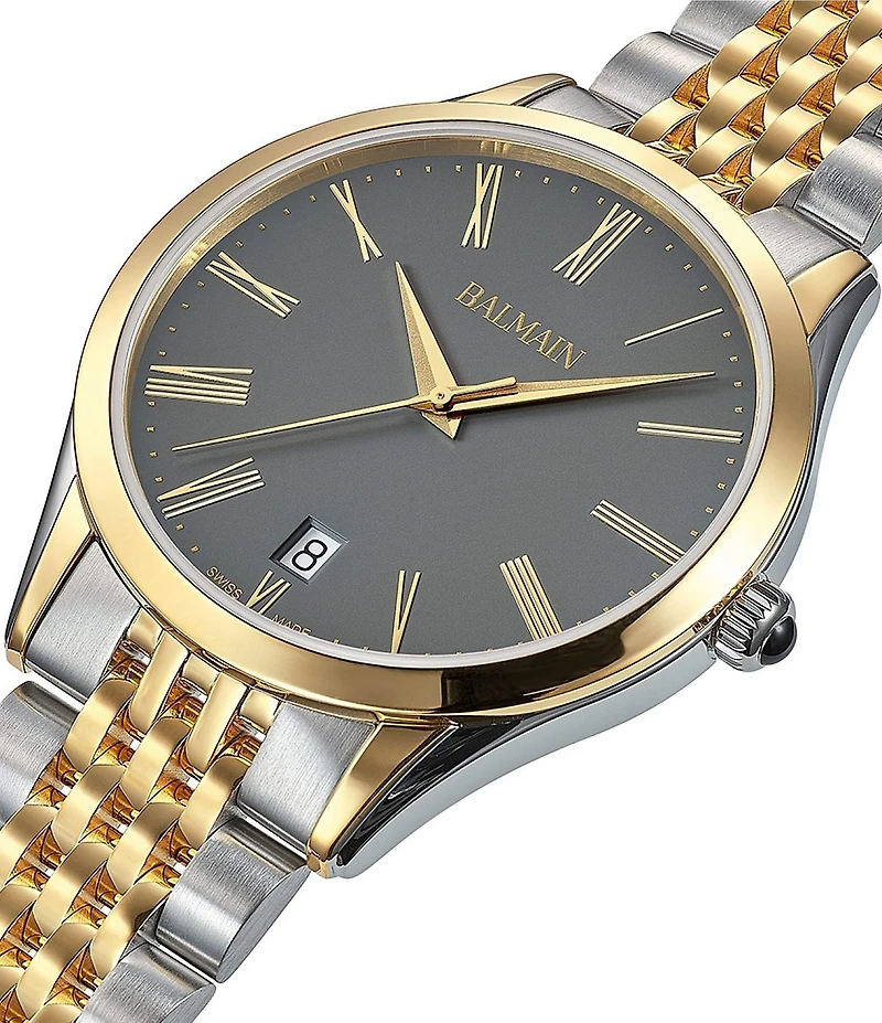 Balmain Men's Quartz Analog Two Tone Stainless Steel Bracelet Watch