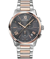 Balmain Men's Quartz Chronograph Two Tone Stainless Steel Bracelet Watch
