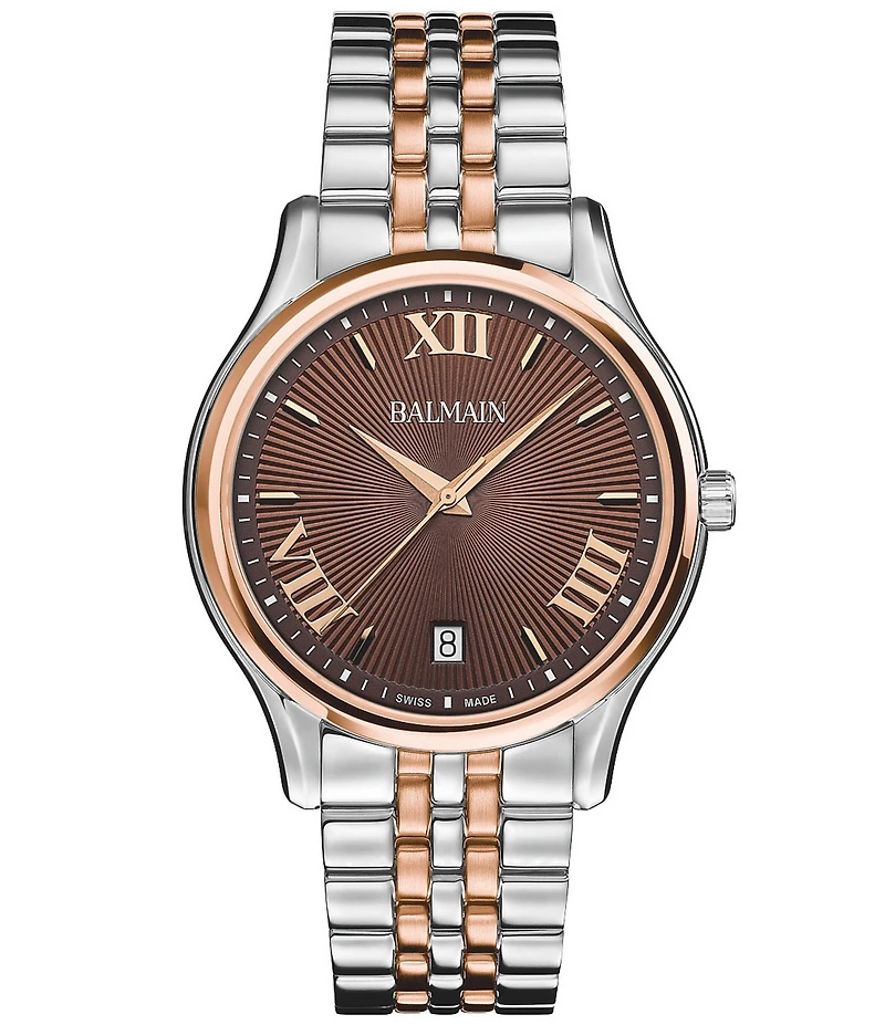 Balmain Men's Quartz Analog Two Tone Stainless Steel Bracelet Watch