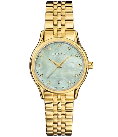 Balmain Paris Women's Quartz Analog Gold Tone Stainless Steel Bracelet Watch
