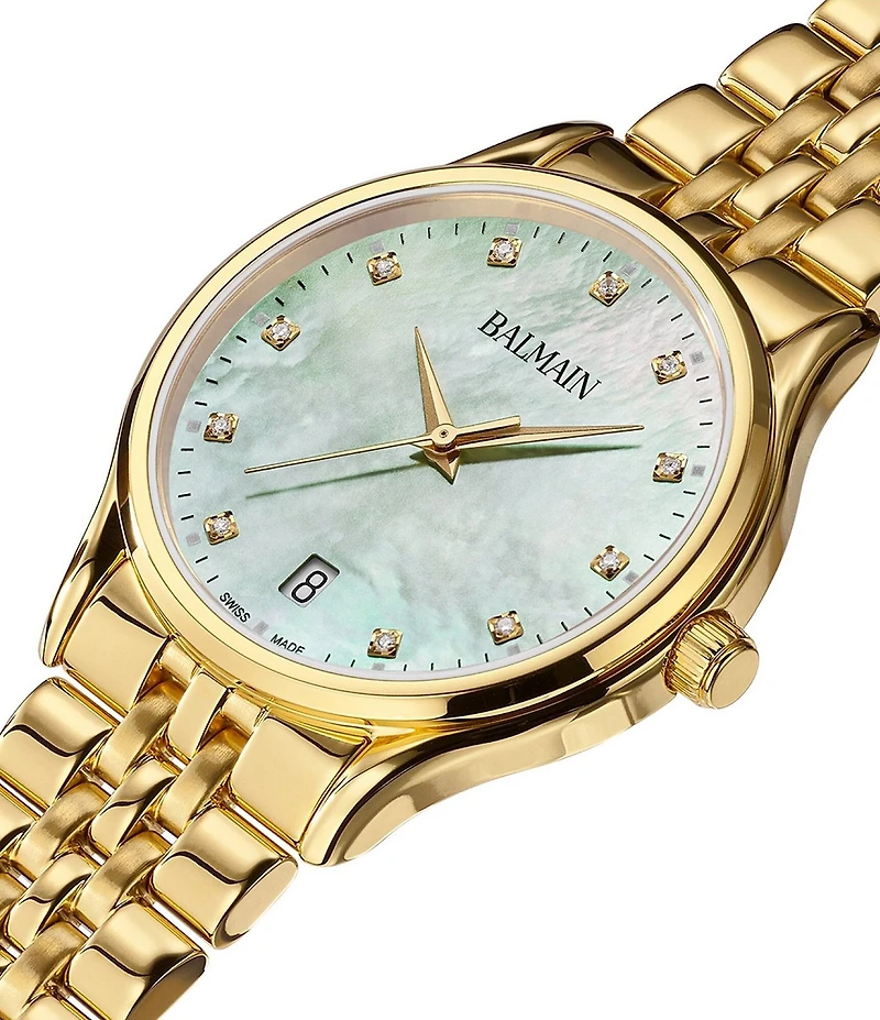 Balmain Paris Women's Quartz Analog Gold Tone Stainless Steel Bracelet Watch