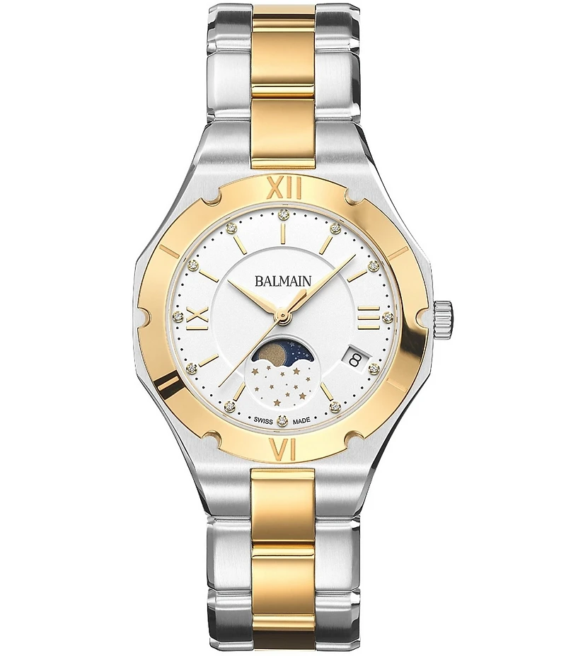 Balmain Women's Quartz Analog Moonphase Stainless Steel Bracelet Watch