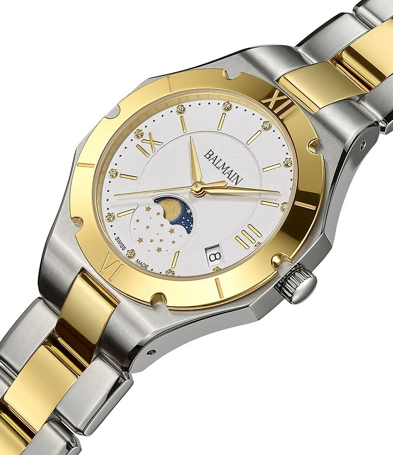 Balmain Women's Quartz Analog Moonphase Stainless Steel Bracelet Watch