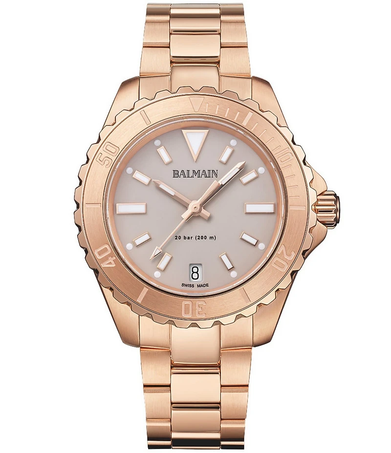 Balmain Women's Quartz Analog Rose Gold Tone Stainless Steel Bracelet Watch