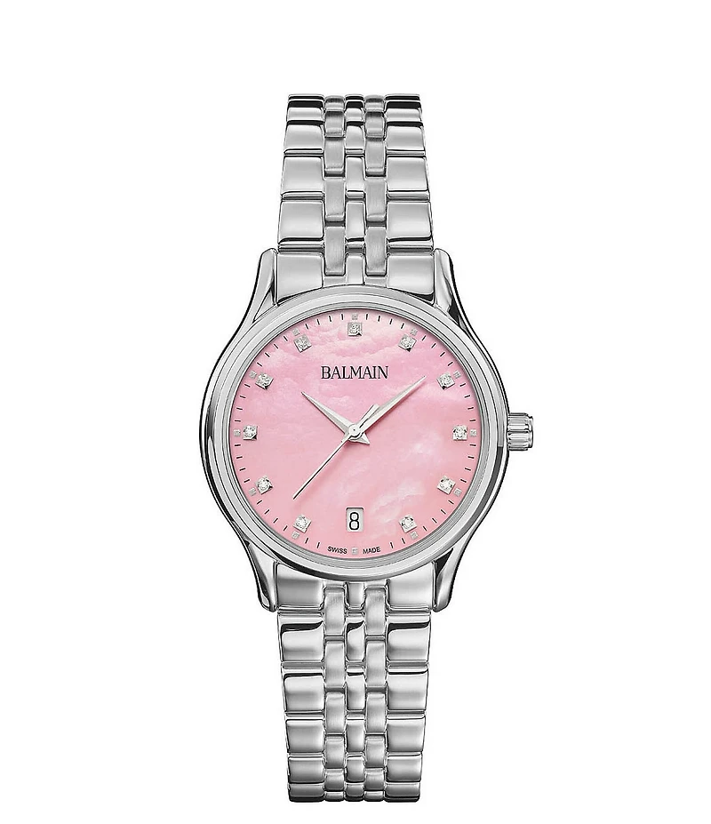 Balmain Paris Women's Quartz Analog Stainless Steel Mother-Of-Pearl Dial Bracelet Watch