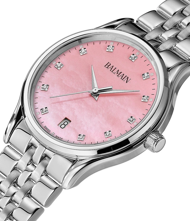 Balmain Paris Women's Quartz Analog Stainless Steel Mother-Of-Pearl Dial Bracelet Watch
