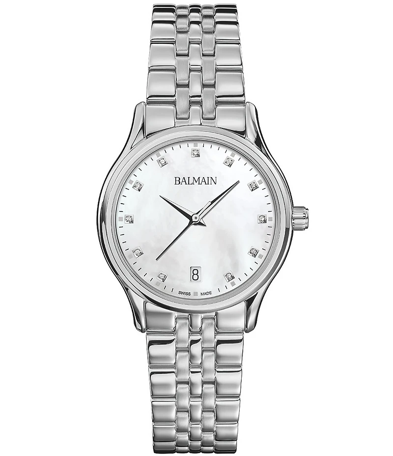 Balmain Women's Quartz Analog Rhinestone Detail Stainless Steel Watch