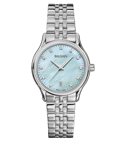 Balmain Paris Women's Quartz Analog Stainless Steel Mother-Of-Pearl Dial Bracelet Watch