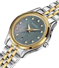 Balmain Paris Women's Quartz Analog Two Tone Mother-Of-Pearl Dial Stainless Steel Bracelet Watch