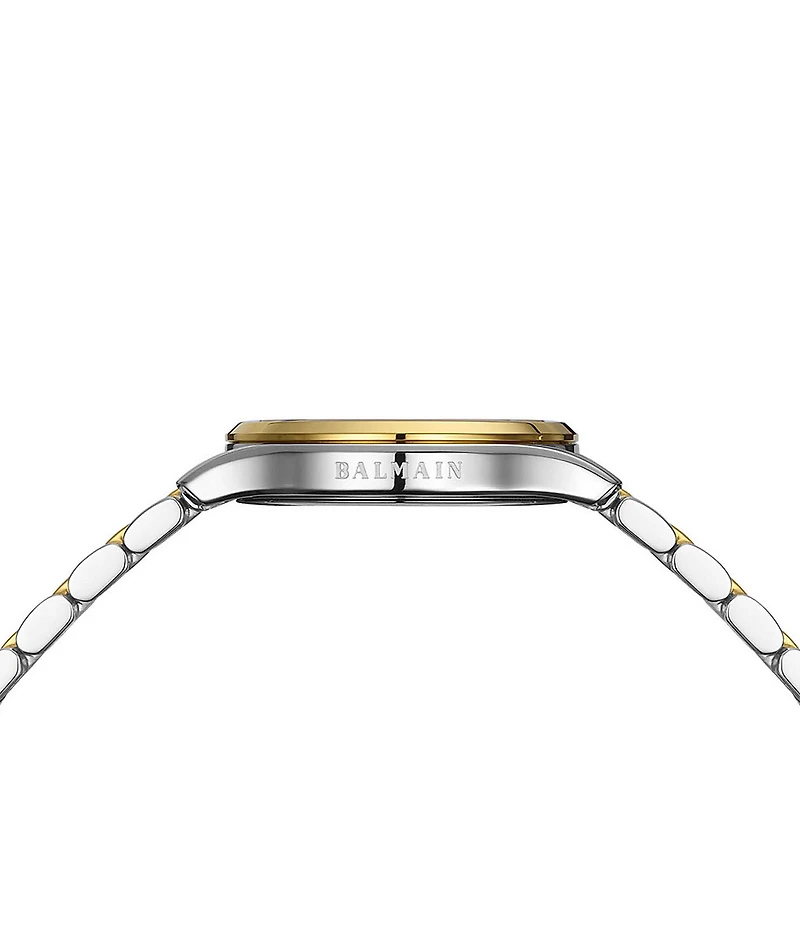 Balmain Paris Women's Quartz Analog Two Tone Mother-Of-Pearl Dial Stainless Steel Bracelet Watch