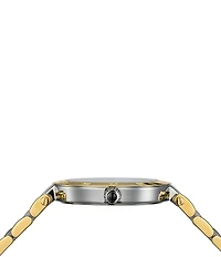 Balmain Women's Quartz Analog Two Tone Crystal Detail Bracelet Watch