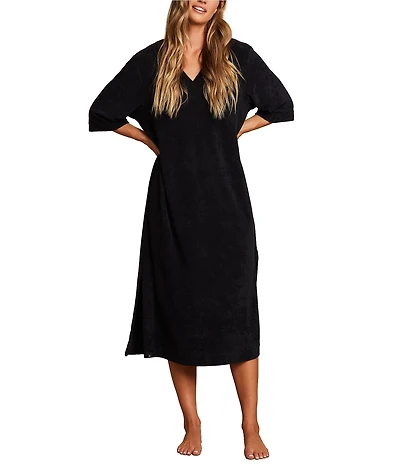 Barefoot Dreams Cozy Terry Double V-Neck Caftan