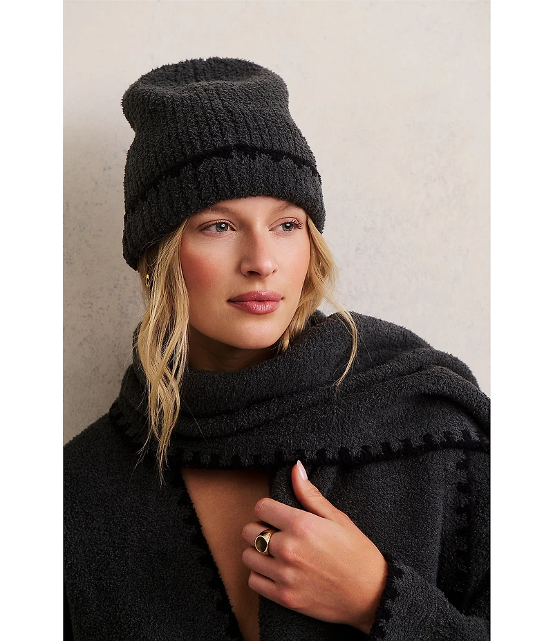 Barefoot Dreams CozyChic® Blanket Stitch Cardigan with Detachable Scarf