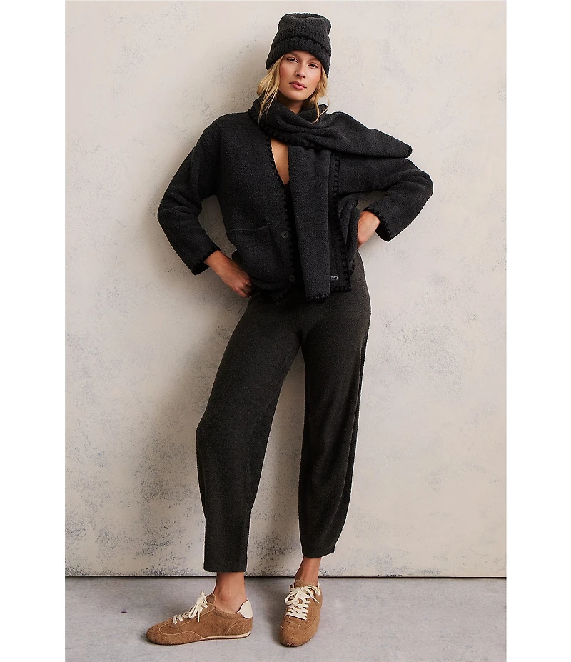 Barefoot Dreams CozyChic® Blanket Stitch Cardigan with Detachable Scarf