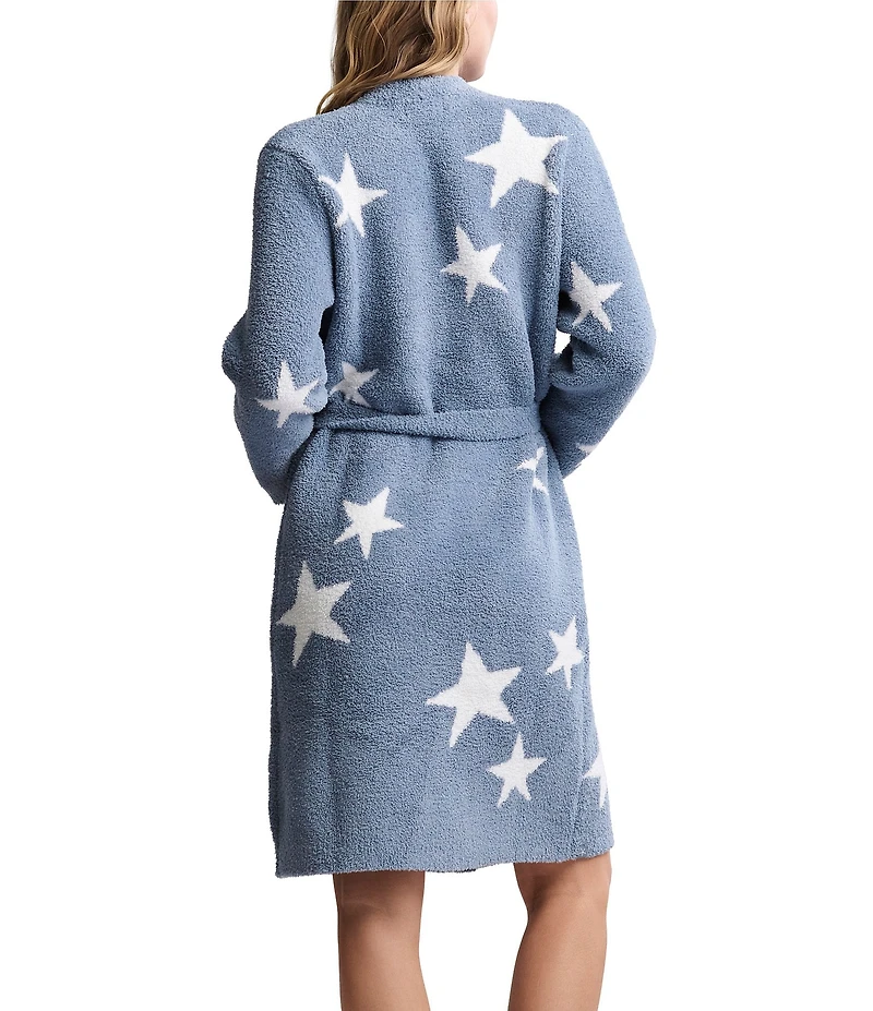Barefoot Dreams CozyChic® Knit Starry Night Long Sleeve Belt Tie Short Robe