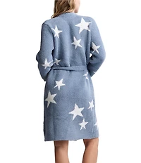 Barefoot Dreams CozyChic® Knit Starry Night Long Sleeve Belt Tie Short Robe