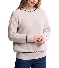 Barefoot Dreams CozyChic® Ribbed Sweater With Blanket Stitch