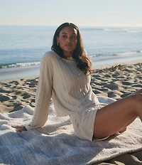 Barefoot Dreams CozyChic Space Dye Border Throw