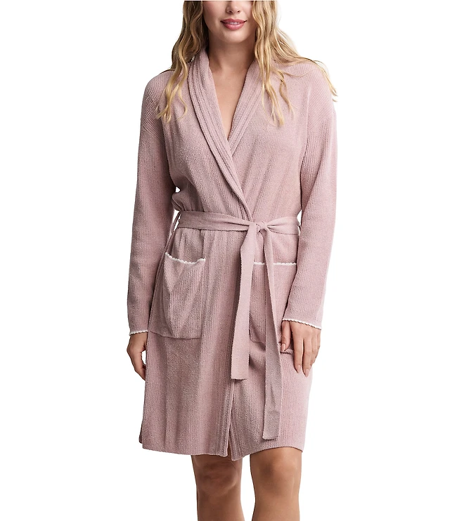 barefoot dreams cozychic ultra lite ribbed maxi dress Barefoot Dreams Scallop Ribbed Robe - Moonbeam