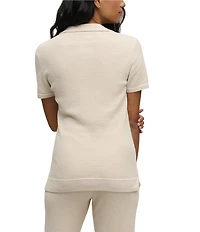 Barefoot Dreams CozyChic Ultra Lite® Contrast Stripe Ribbed Collar Henley Coordinating Lounge Top