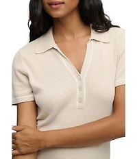 Barefoot Dreams CozyChic Ultra Lite® Contrast Stripe Ribbed Collar Henley Coordinating Lounge Top