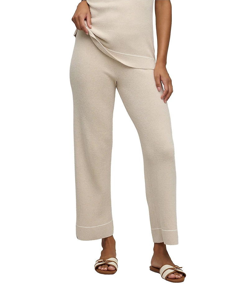 Barefoot Dreams CozyChic Ultra Lite® Knit Contrast Stripe Rib Coordinating Ankle Lounge Pants