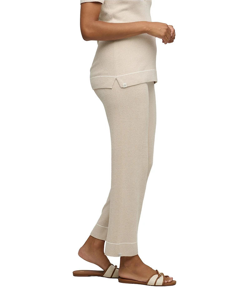 Barefoot Dreams CozyChic Ultra Lite® Knit Contrast Stripe Rib Coordinating Ankle Lounge Pants