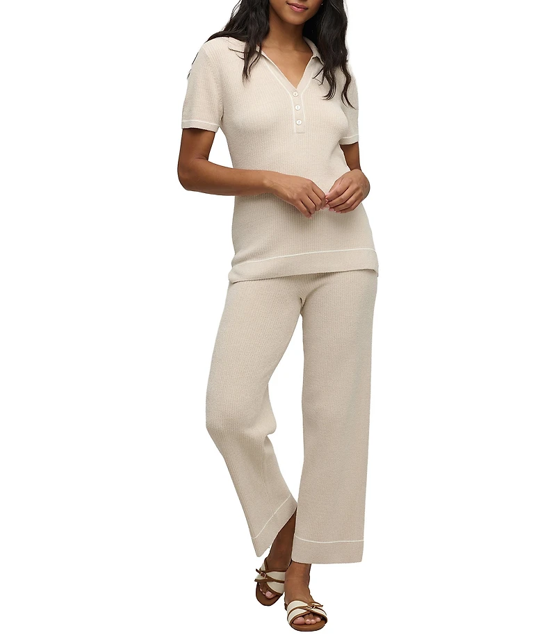 Barefoot Dreams CozyChic Ultra Lite® Knit Contrast Stripe Rib Coordinating Ankle Lounge Pants